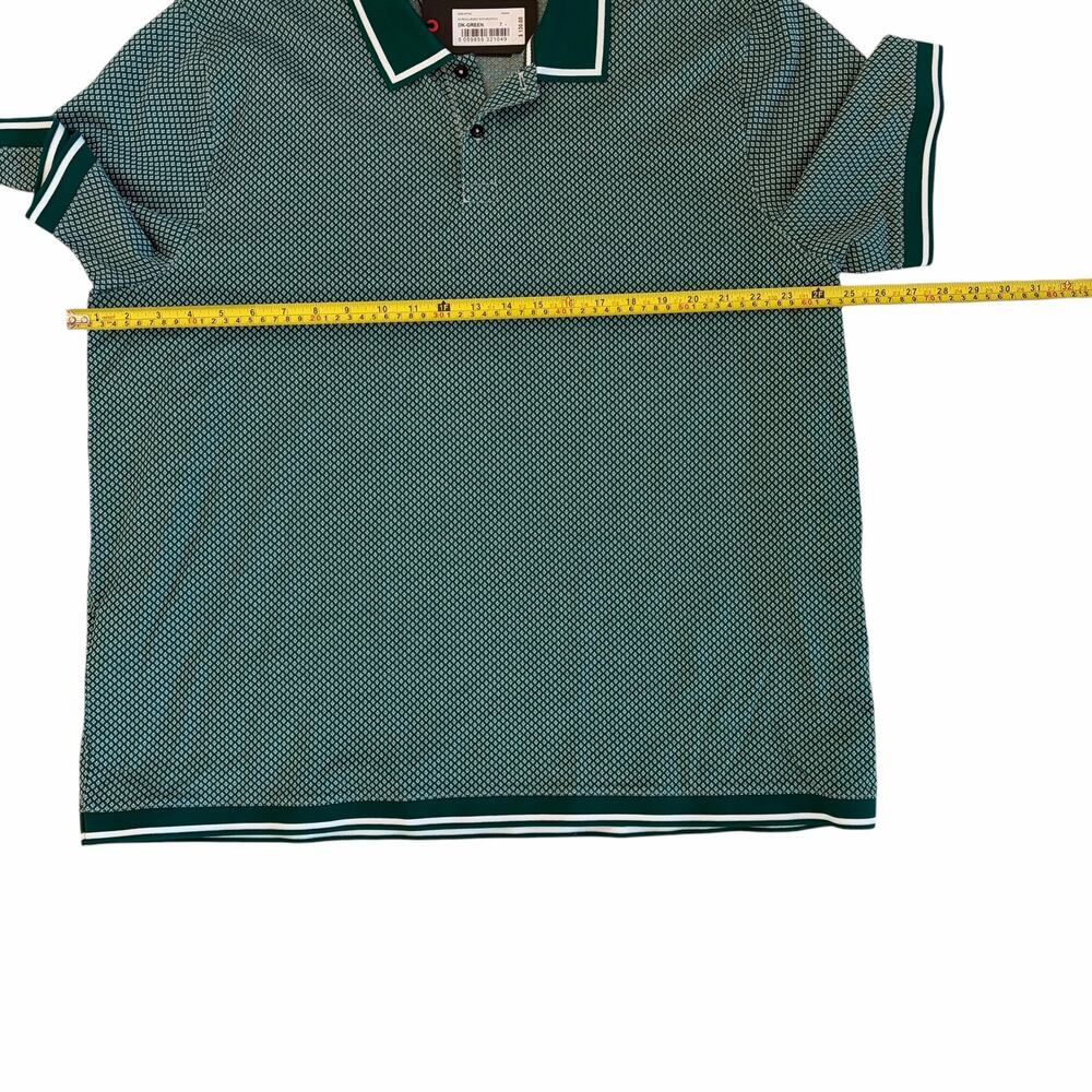 Ted Baker Geo Textured Short Sleeve Polo Shirt Regular Dark Green Sz7 US 3XL NEW - Picture 7 of 15
